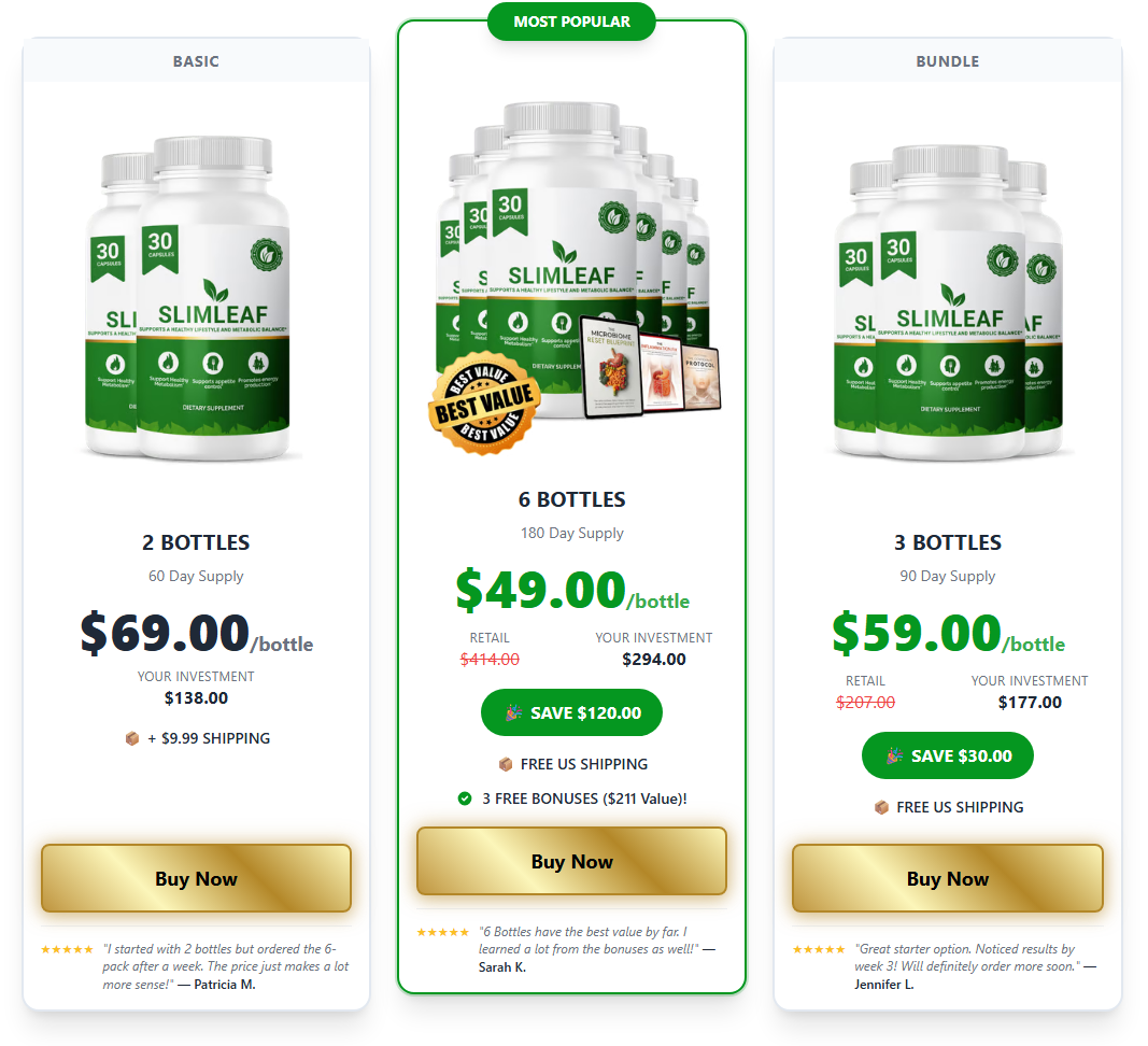 SlimLeaf Pricing
